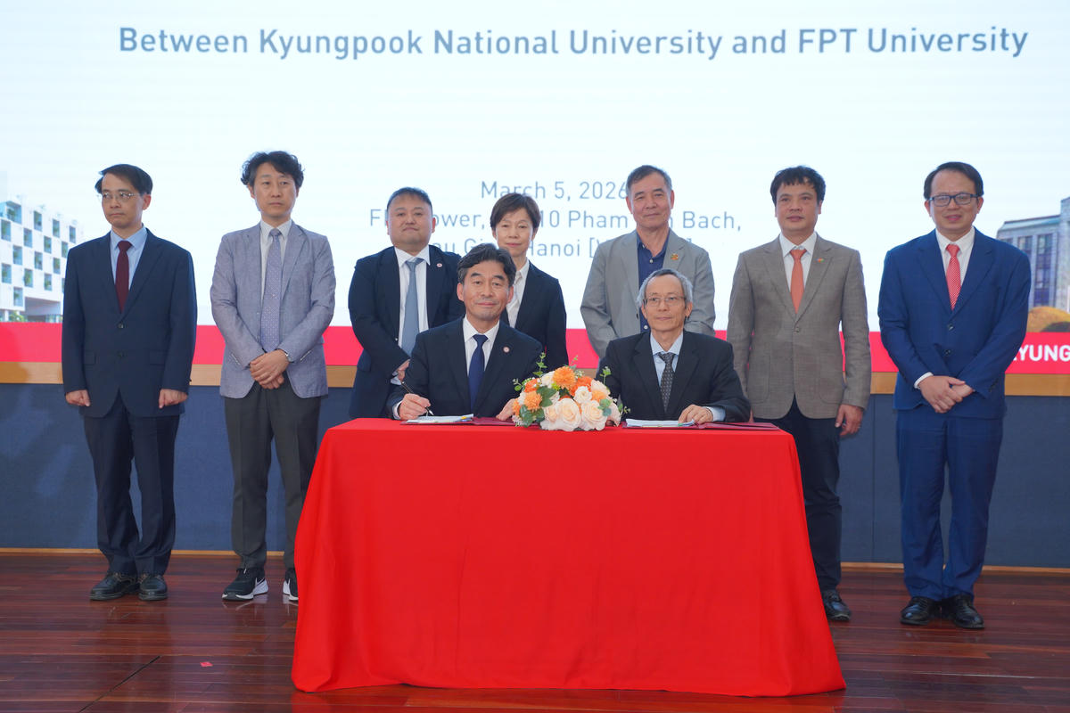 Lễ ký kết biên bản ghi nhớ hợp tác giữa Kyungpook National University và Trường Đại học FPT.