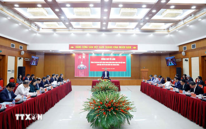 Tổng Bí thư Tô Lâm làm việc với Ủy ban kiểm tra Trung ương. (Ảnh: Thống Nhất/TTXVN).