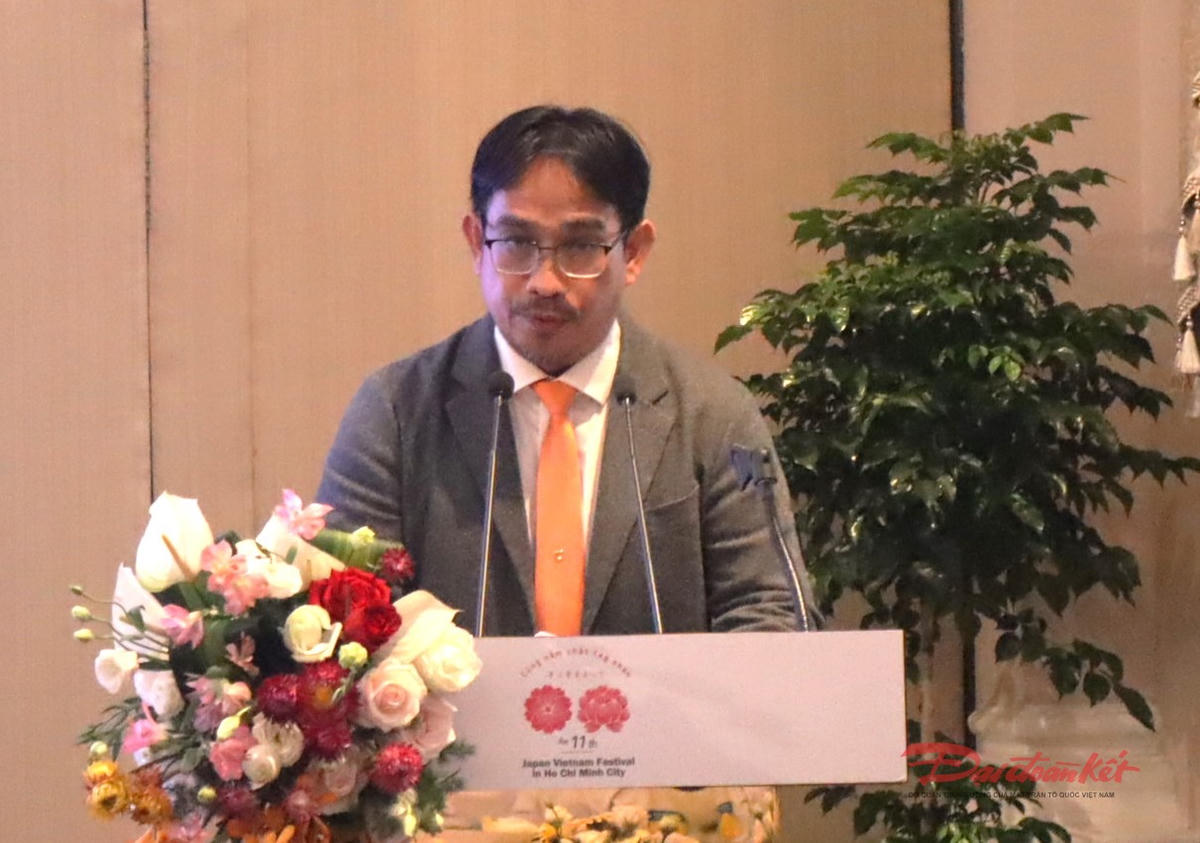 Ông Lý Đại Nghĩa – Giám đốc Trung tâm Huấn luyện và thi đấu Thể dục Thể thao TP Hồ Chí Minh phát biểu tại hội thảo. Ảnh: Hồng Phúc.