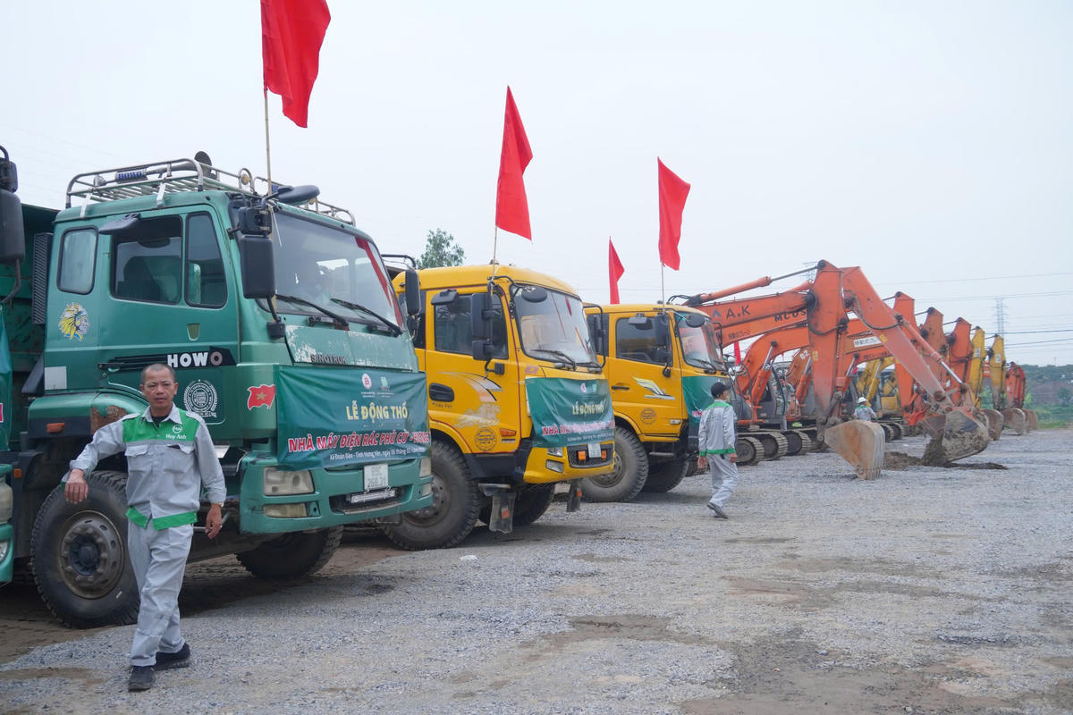 Dự án nhà máy điện rác Phù Cừ được xây dựng trên diện tích 7ha, thuộc địa bàn xã Đoàn Đào. Ảnh: Duy Hưng.