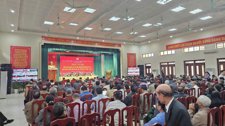 Đông đảo cử tri tham dự hội nghị trực tiếp và trực tuyến.