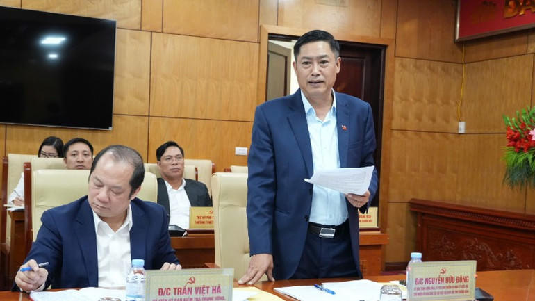 Đồng chí Nguyễn Hữu Đông, Ủy viên Trung ương Đảng, Chủ nhiệm Ủy ban công tác đại biểu của Quốc hội, Phó Trưởng đoàn kiểm tra, giám sát.