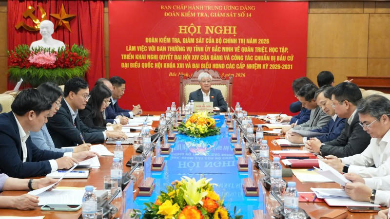 Đoàn kiểm tra, giám sát của Bộ Chính trị, Ban Bí thư làm việc tại Bắc Ninh