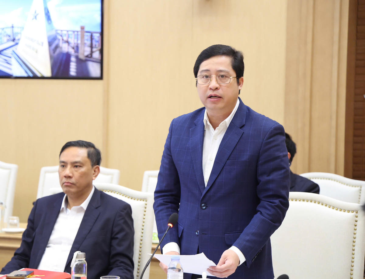 Bí thư Tỉnh ủy Lào Cai Dương Quốc Huy phát biểu tại Hội nghị. Ảnh: VGP/Thu Giang.