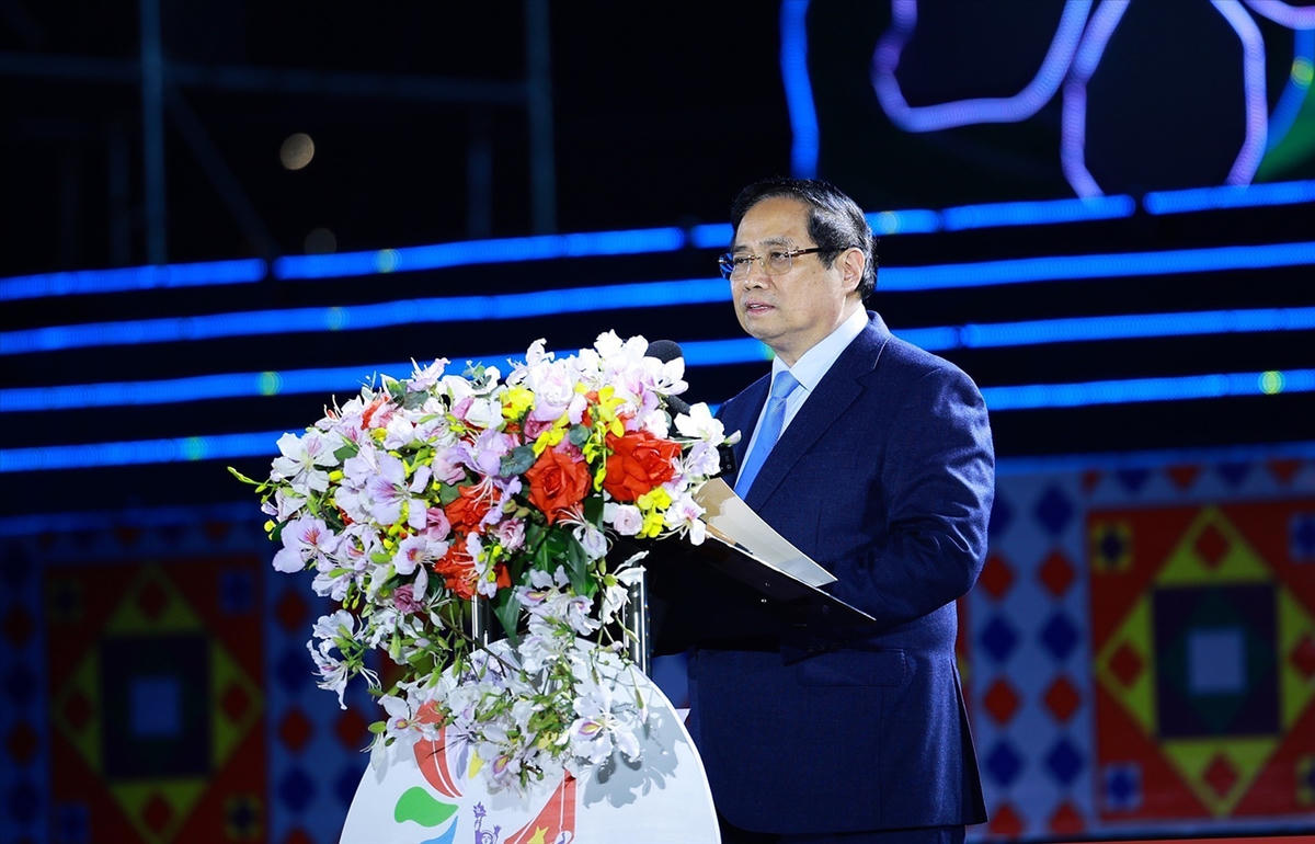 Thủ tướng Phạm Minh Chính dự và phát biểu chỉ đạo tại Lễ khai mạc. Ảnh: T.H.