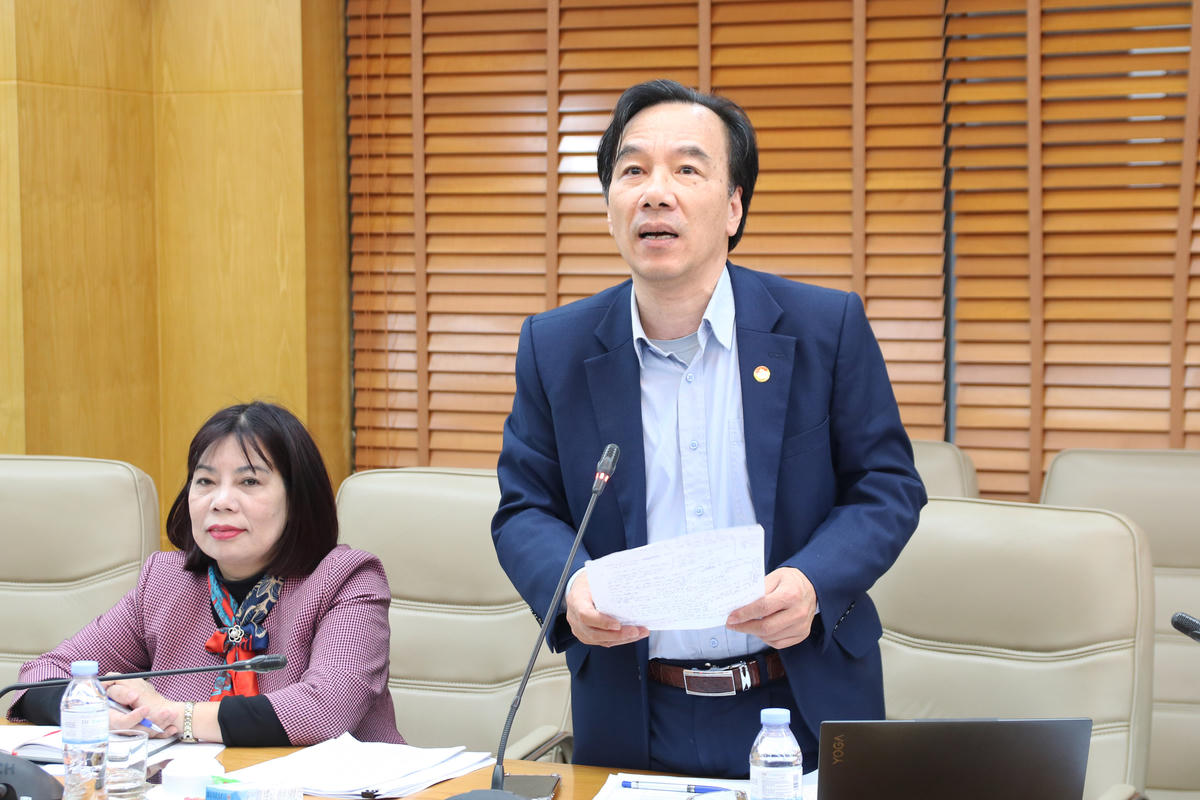 TS Ngô Sách Thực - Ủy viên Đoàn Chủ tịch, nguyên Phó Chủ tịch UBTƯ MTTQ Việt Nam&nbsp;. phát biểu tại Hội nghị.