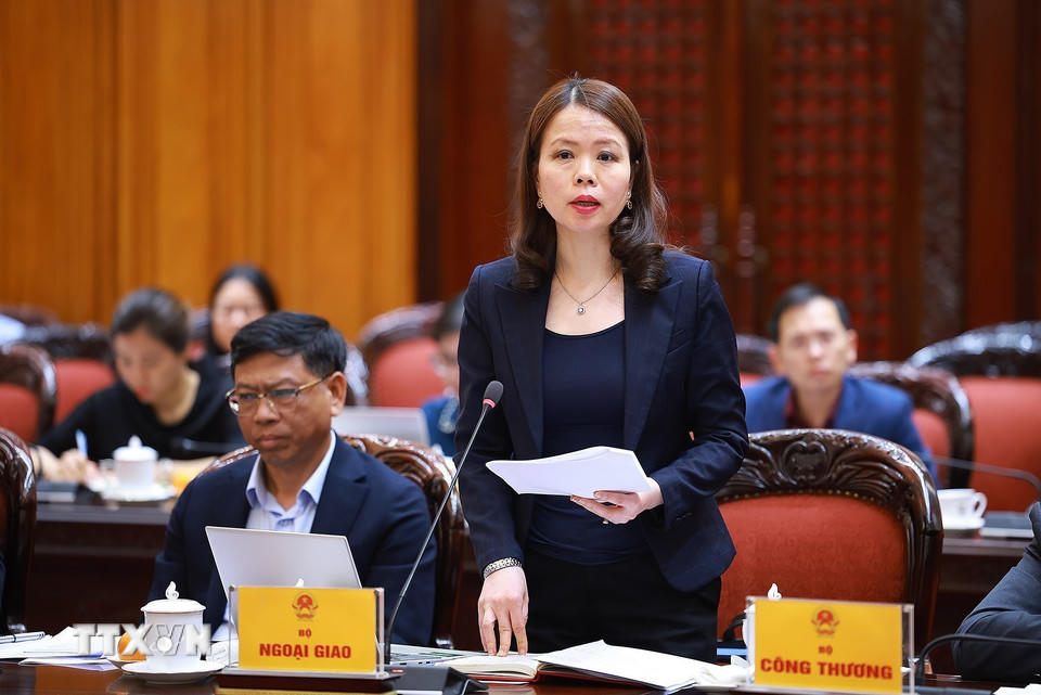 Thứ trưởng Bộ Ngoại giao Nguyễn Minh Hằng phát biểu. (Ảnh: Dương Giang/TTXVN).