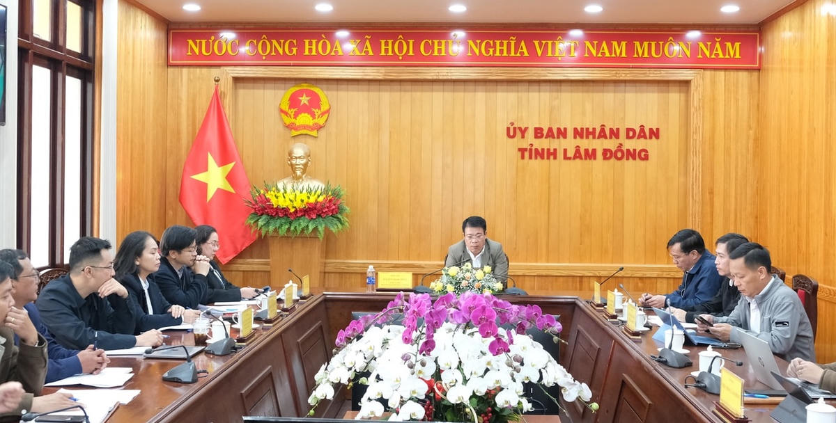 Ông Nguyễn Ngọc Phúc, Phó Chủ tịch UBND tỉnh Lâm Đồng chủ trì buổi làm việc. Ảnh X.H.