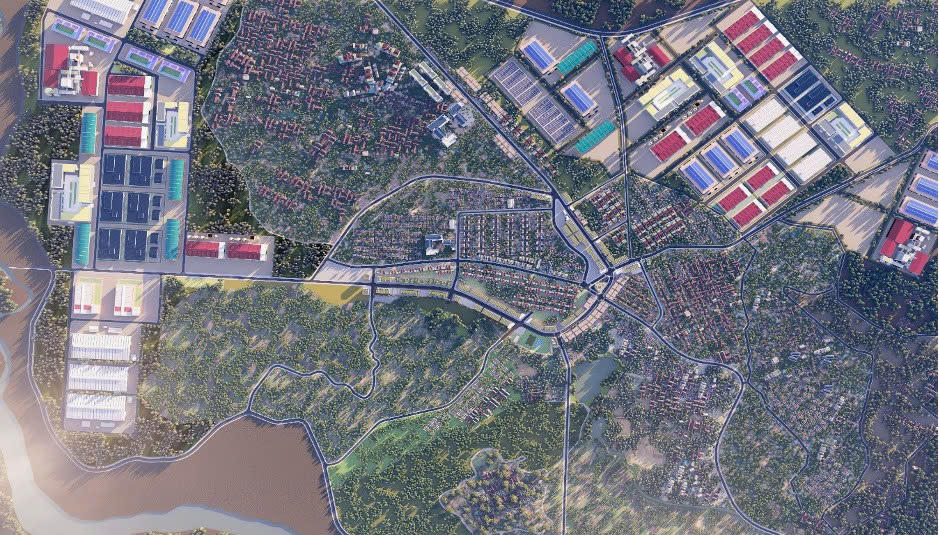 Phối cảnh KCN Vạn Xuân 180,8 và KCN Tiên Phong 77ha.