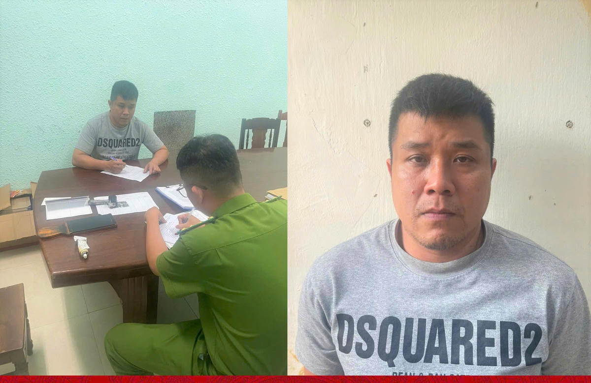 Đối tượng Nguyễn Thành Tâm tại cơ quan điều tra. Ảnh: CA TP Đà Nẵng.