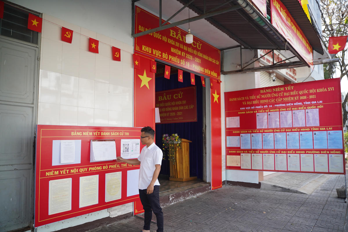 Anh Hồ Nguyễn Đắc Thành Công nói về ngày hội non sông. Ảnh Đình Sang