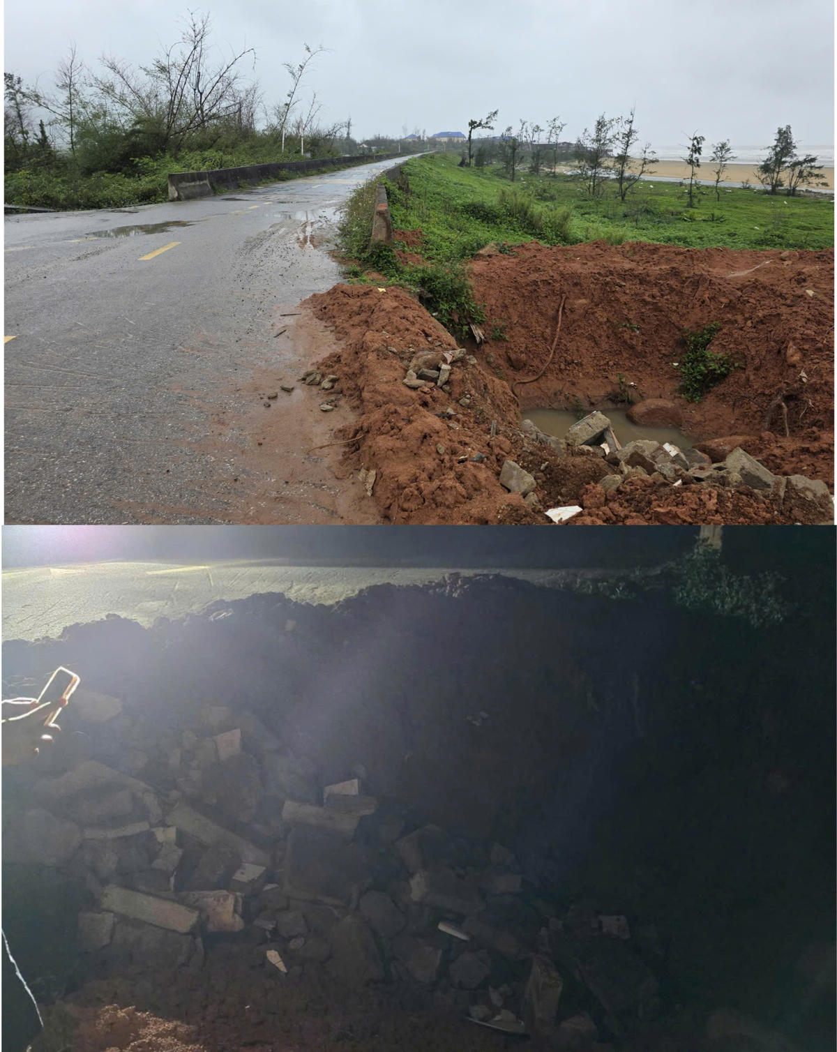 Những hố tử thần 'rình rập' người tham gia giao thông. Người dân địa phương đặt câu hỏi để xảy ra liên tiếp các vụ tai nạn trách nhiệm sẽ thuốc về ai?