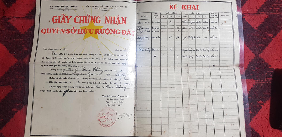 Chuyện về giấy sở hữu ruộng đất cấp sau chiến thắng Điện Biên Phủ