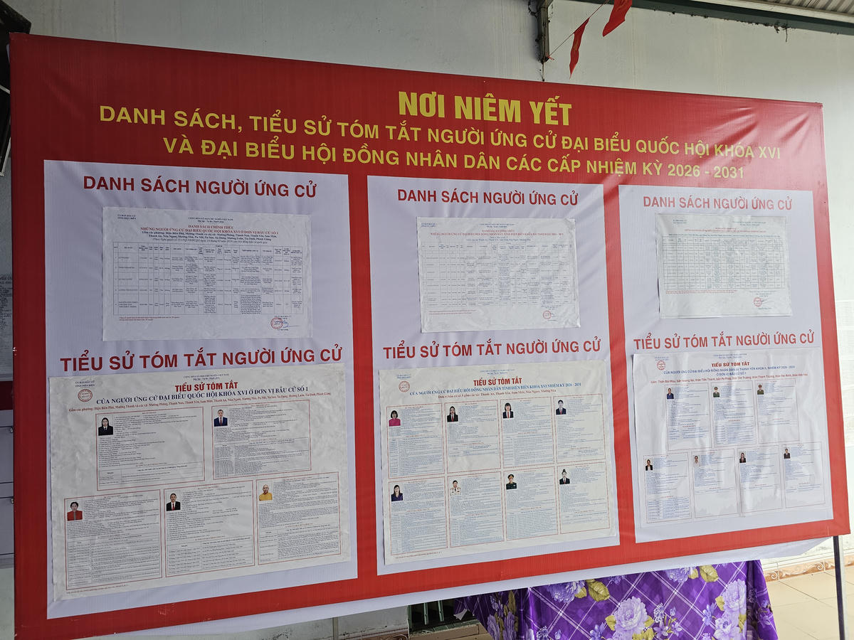 Thông tin người ứng cử được niêm yết đầy đủ để cử tri có thể gửi gắm niềm tin vào phiếu bầu của mình. Ảnh: T.H