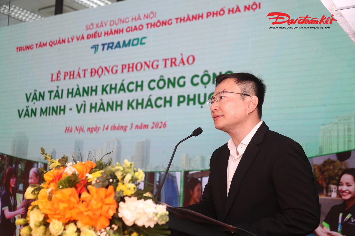 Ông Thái Hồ Phương – Giám đốc Trung tâm Quản lý và Điều hành giao thông thành phố Hà Nội phát biểu.