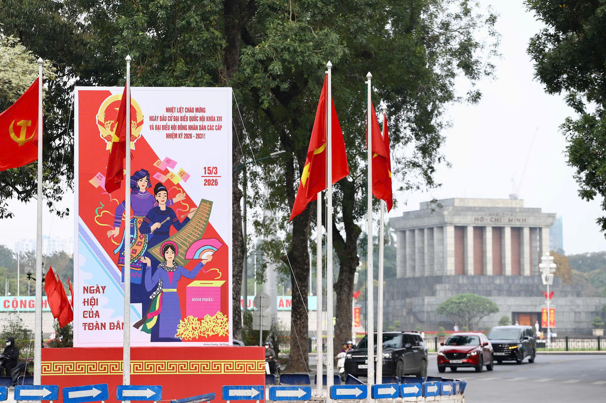 Hà Nội trang hoàng trước thềm bầu cử đại biểu Quốc hội khóa XVI và đại biểu HĐND các cấp nhiệm kỳ 2026–2031