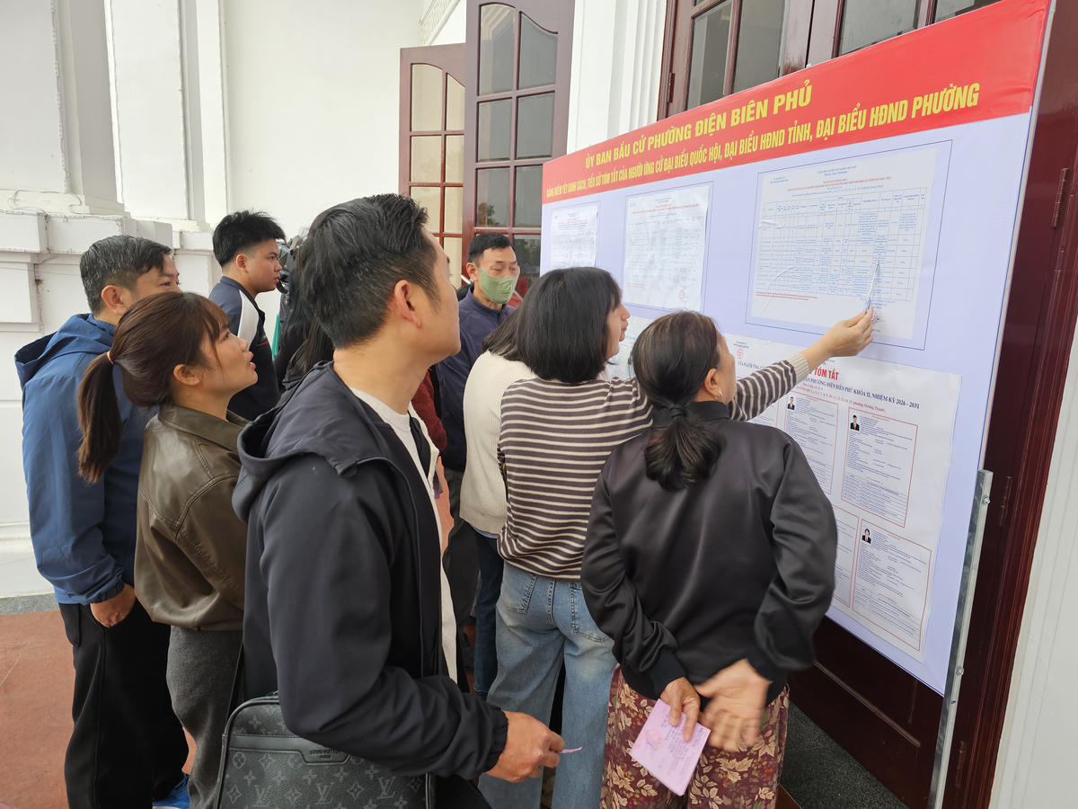 Điện Biên: Trong buổi sáng 15/3, tỷ lệ cử tri đi bầu cử đạt 91,9% 