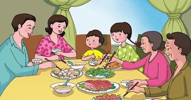 Bữa cơm gia đình giúp gắn kết các thành viên, tôn vinh giá trị gia đình Việt Nam (ảnh internet)&nbsp;