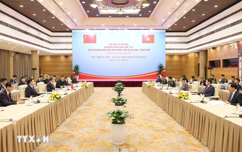 Hội nghị lần thứ nhất, cơ chế đối thoại chiến lược “3+3” cấp Bộ trưởng Ngoại giao, Quốc phòng, Công an Việt Nam-Trung Quốc. (Ảnh: An Đăng/TTXVN).