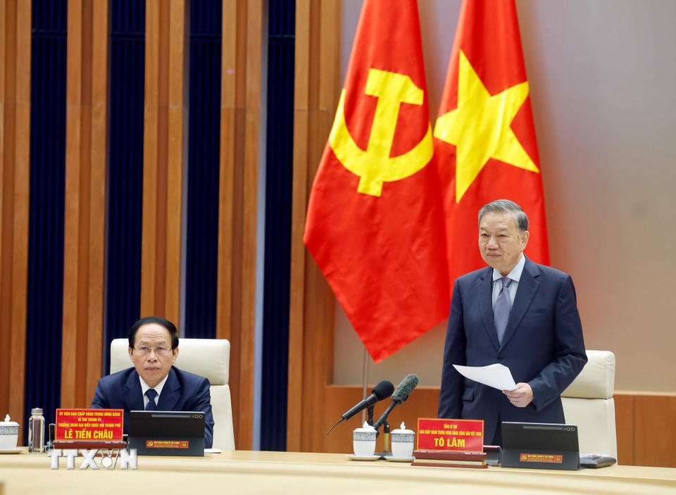 Tổng Bí thư Tô Lâm phát biểu. (Ảnh: Thống Nhất/TTXVN)