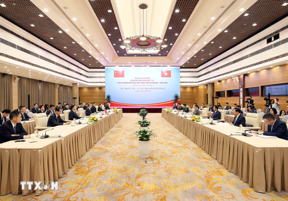 Hội nghị lần thứ nhất, cơ chế đối thoại chiến lược “3+3” cấp Bộ trưởng Ngoại giao, Quốc phòng, Công an Việt Nam-Trung Quốc. (Ảnh: An Đăng/TTXVN).
