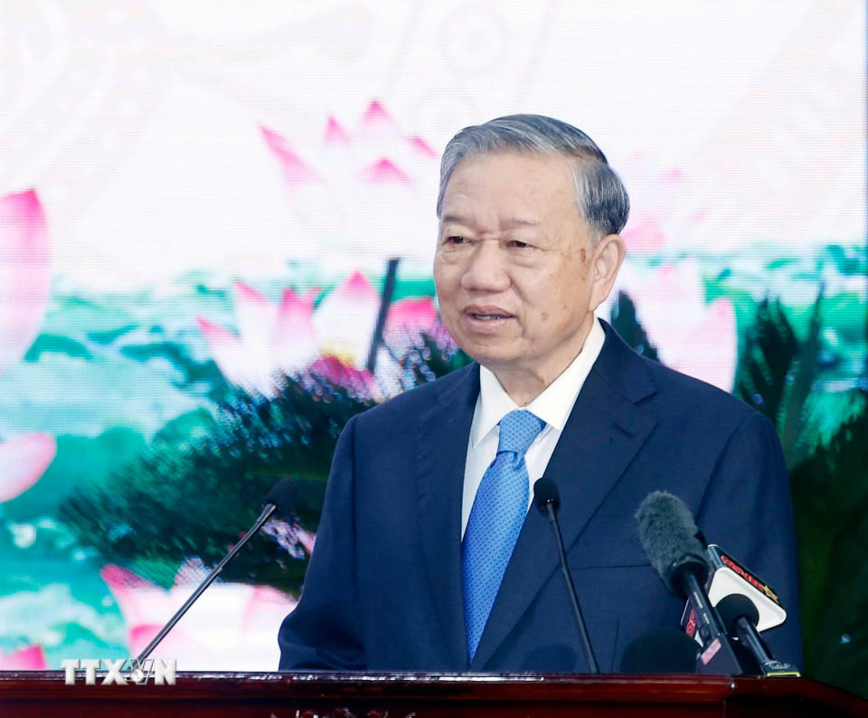 Tổng Bí thư Tô Lâm phát biểu chỉ đạo. (Ảnh: Thống Nhất/ TTXVN).