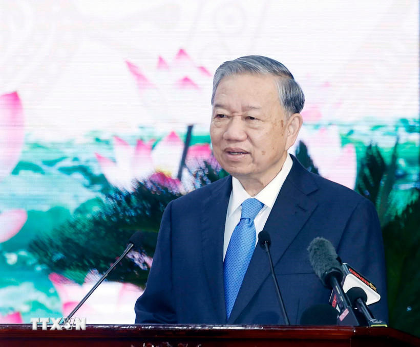 Tổng Bí thư Tô Lâm phát biểu chỉ đạo. (Ảnh: Thống Nhất/ TTXVN)