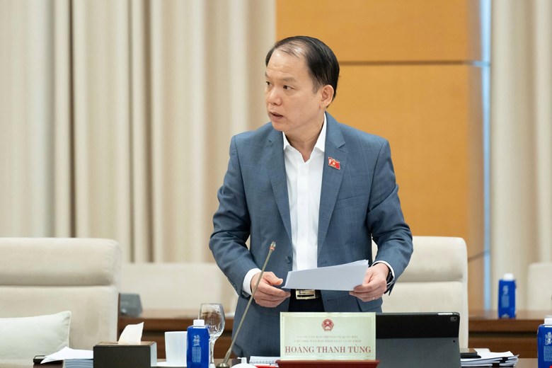 Ông Hoàng Thanh Tùng phát biểu tại phiên họp