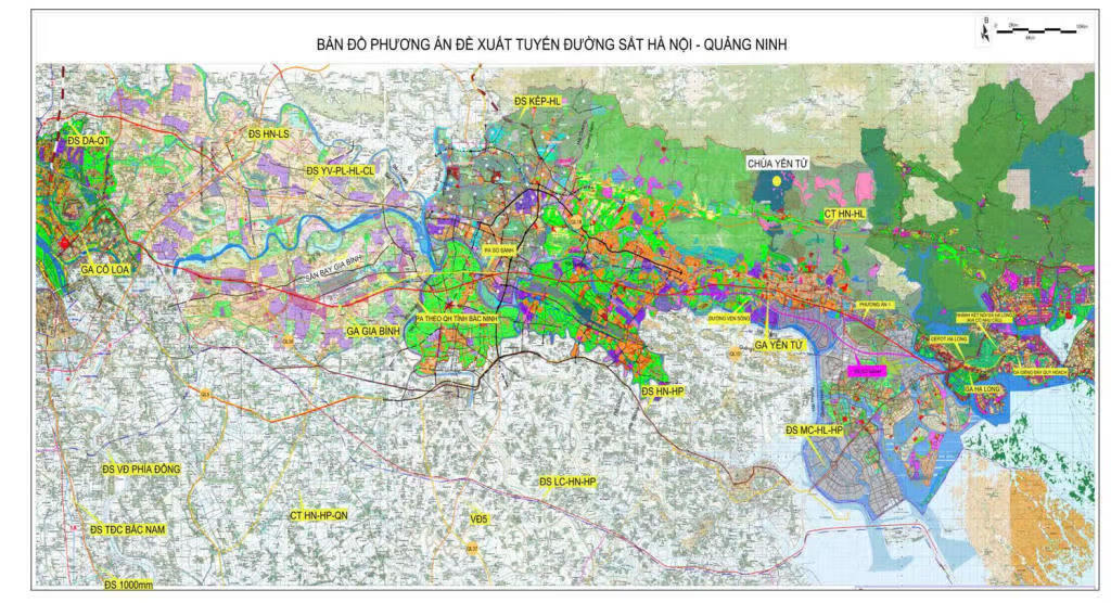 Phương án tuyến đường sắt Hà Nội - Quảng Ninh do Công ty cổ phần Đầu tư và Phát triển đường sắt cao tốc VinSpeed đề xuất.&nbsp;