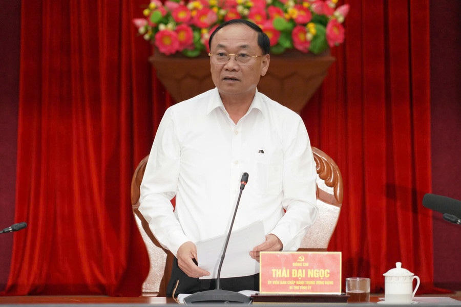 Ông Thái Đại Ngọc, Bí thư Tỉnh ủy, Chủ tịch UBBC tỉnh Gia Lai phát biểu tại hội nghị. Ảnh: CV.