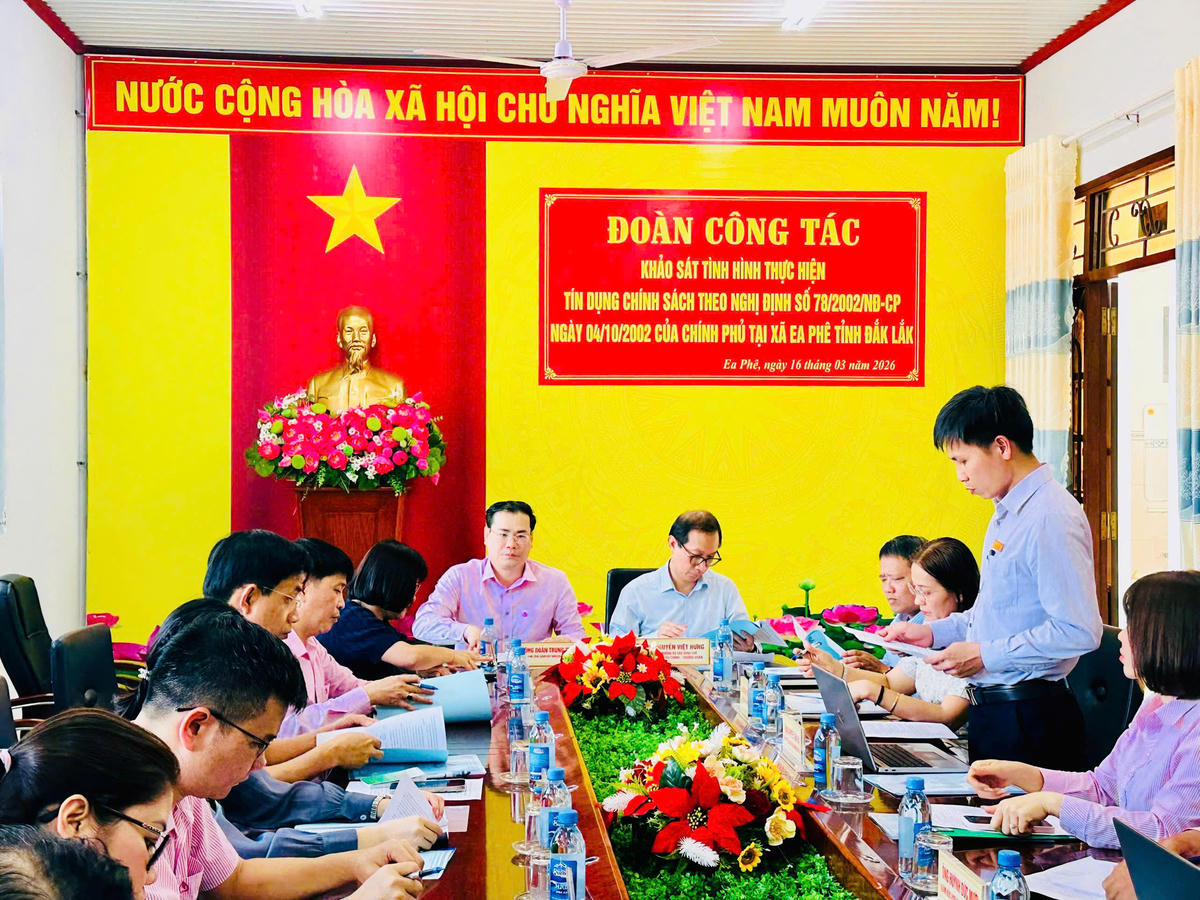 Khảo sát tình hình thực hiện tín dụng chính sách theo Nghị định số 78 của Chính phủ tại xã Ea Phê.