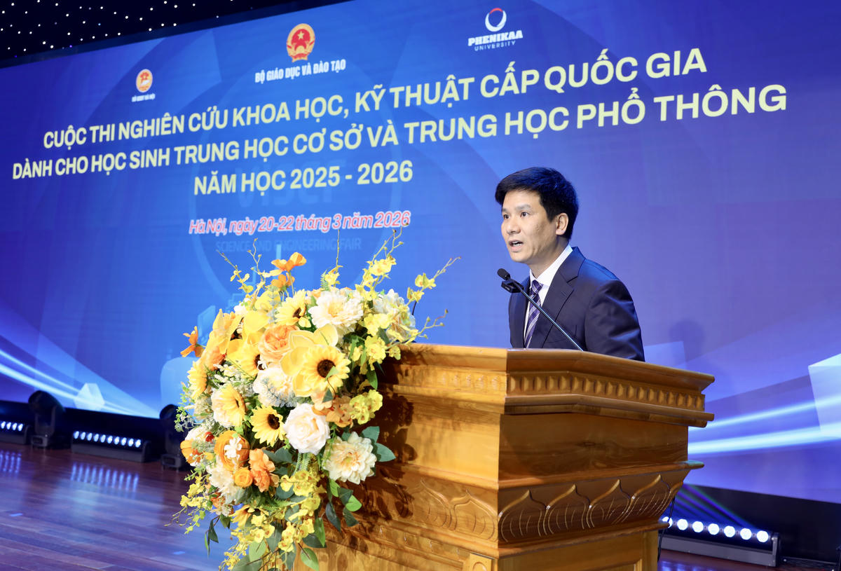 GS.TS Lê Trung Thành, Giám đốc Đại học Phenikaa phát biểu tại buổi lễ.