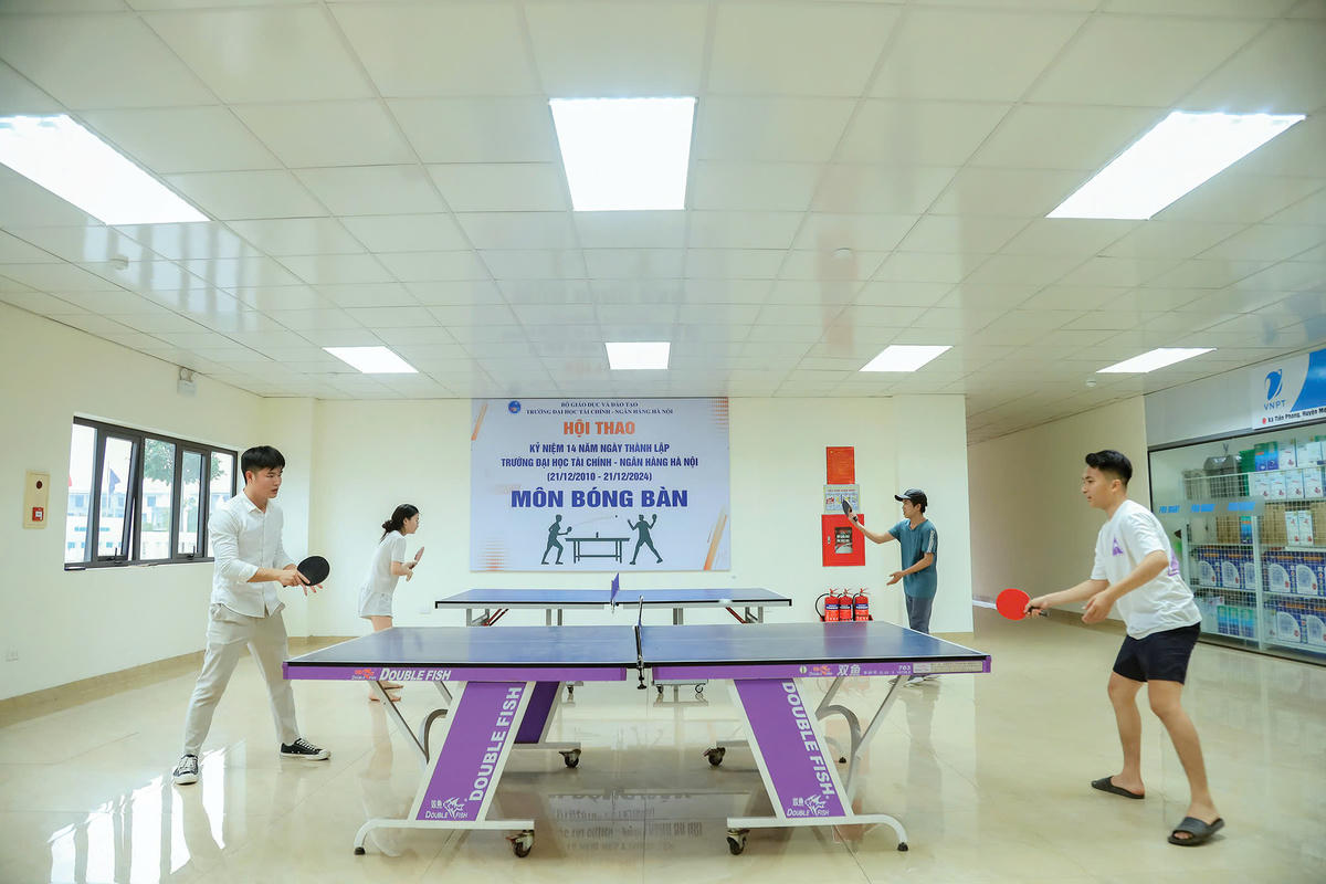Nhà thi đấu môn bóng bàn, nơi sinh viên&nbsp;sinh viên rèn luyện thể chất, nâng cao sức khỏe.