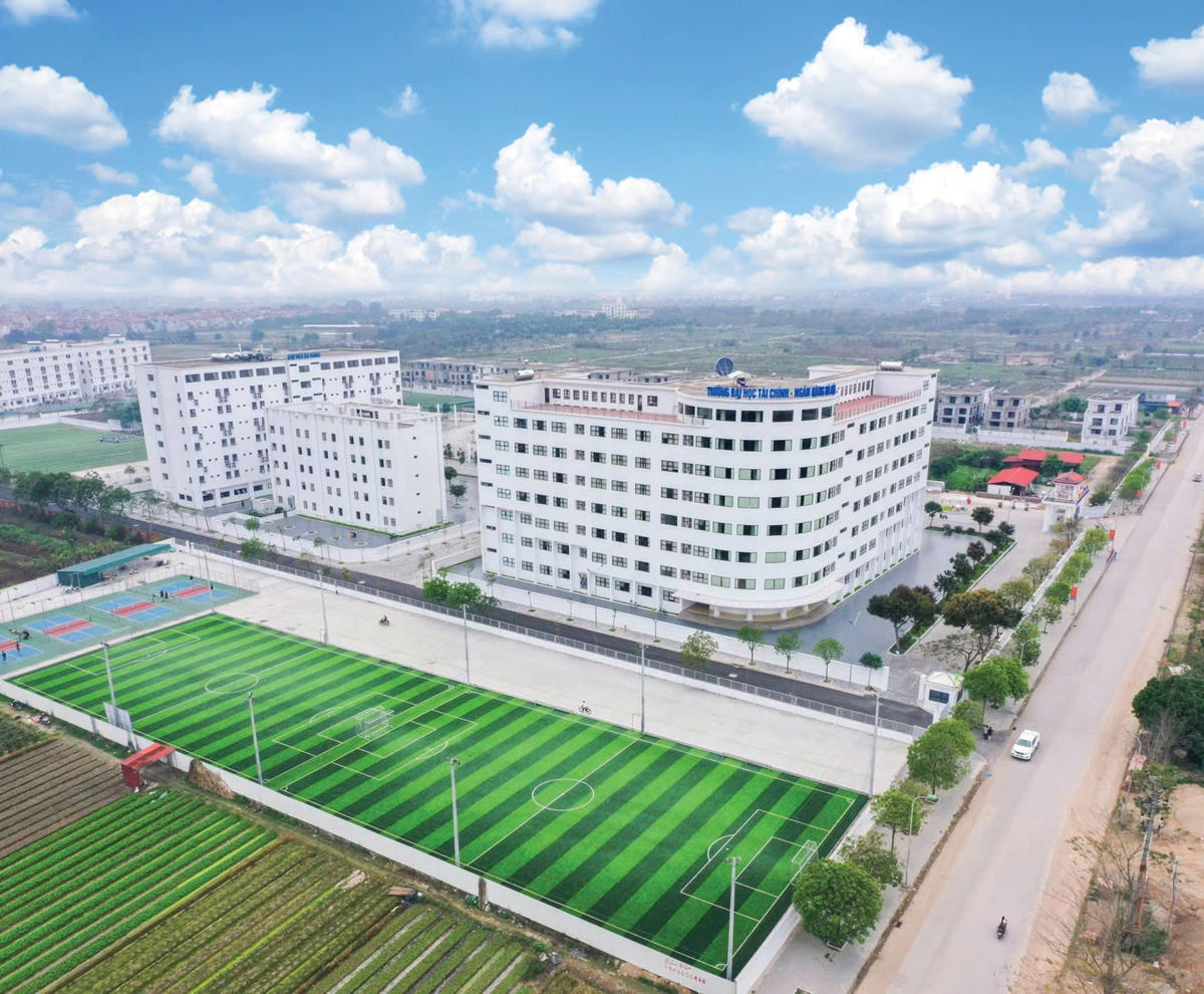 Một góc Trường Đại học Tài chính – Ngân hàng Hà Nội (FBU) nhìn từ trên cao.
