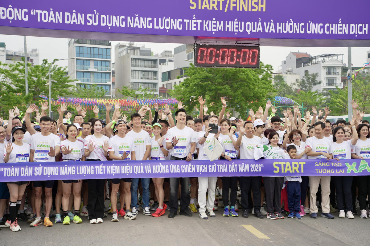 Hơn 2000 vận động viên tham gia Giải chạy “Toàn dân sử dụng năng lượng tiết kiệm hiệu quả và hưởng ứng Chiến dịch Giờ Trái đất năm 2026”.
