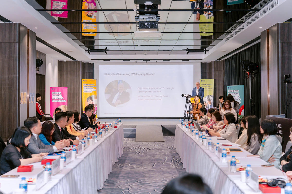 Toàn cảnh&nbsp;Phiên họp đối tác và lễ tổng kết năm thứ nhất của dự án “Tăng cường khả năng chống chịu và hòa nhập cho thanh niên - Kỹ năng cho tương lai” (Skills for Future-S4F). Ảnh: MrD