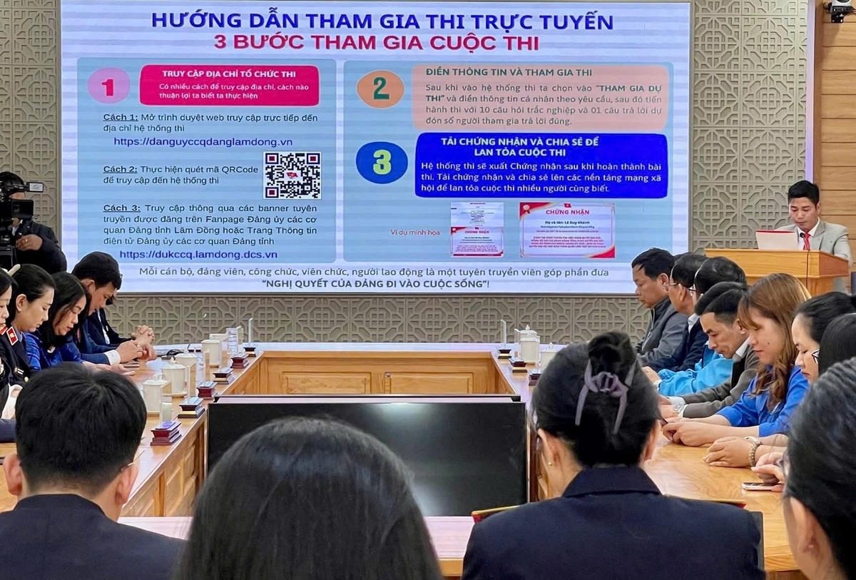 Hướng dẫn tìm hiểu cuộc thi trực tuyến Nghị quyết Đại hội Đảng
 cuộc thi. Ảnh CT
