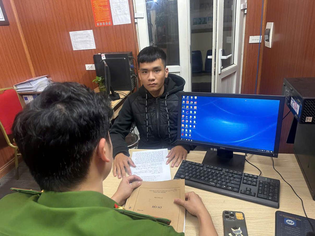 Đối tượng Nguyễn Văn Khuyến tại Công an phường Định Công, TP. Hà Nội.