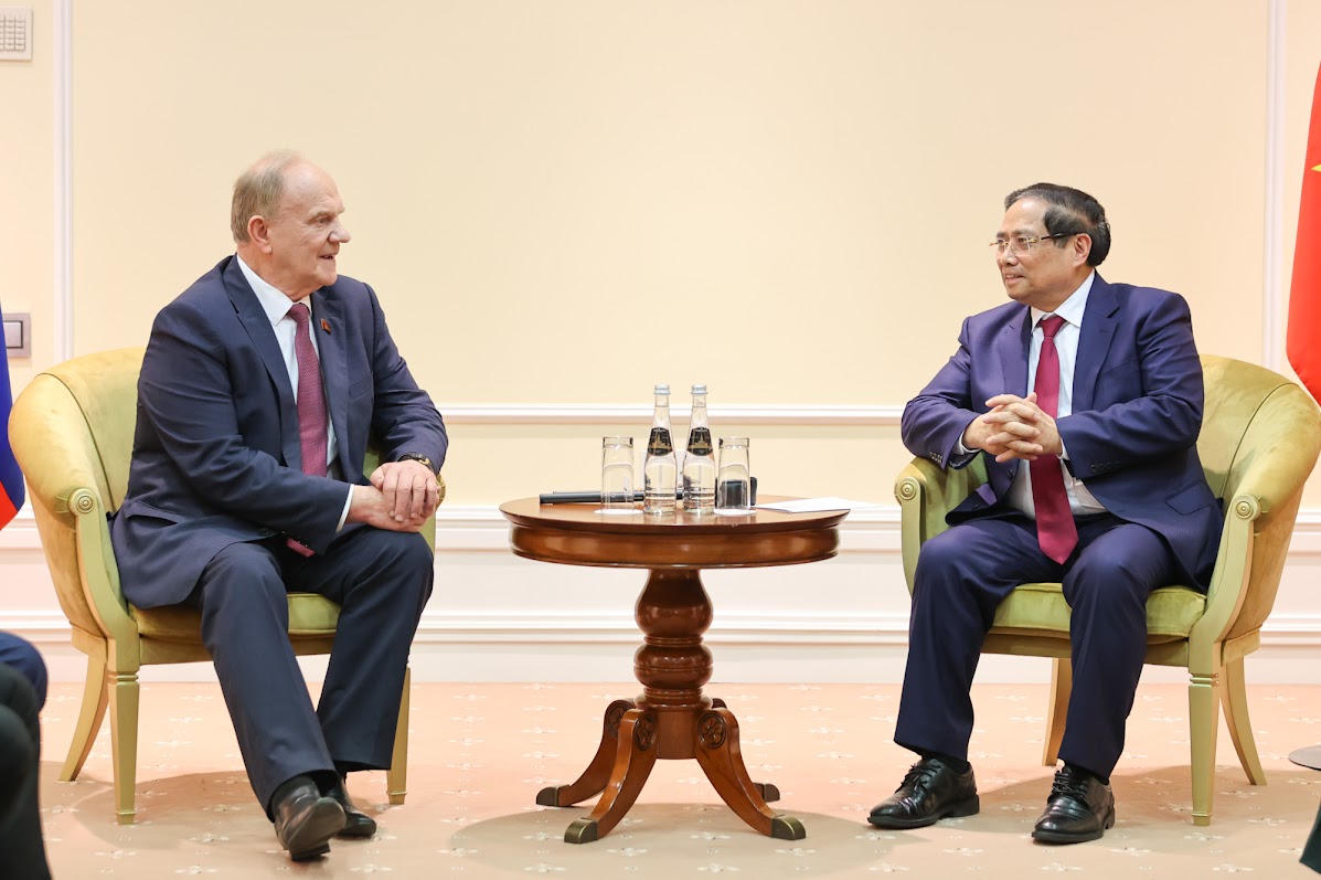 Thủ tướng Phạm Minh Chính cho biết, Đảng Cộng sản Việt Nam luôn coi trọng quan hệ hữu nghị truyền thống tốt đẹp với Đảng Cộng sản Liên bang Nga - Ảnh: VGP/Nhật Bắc