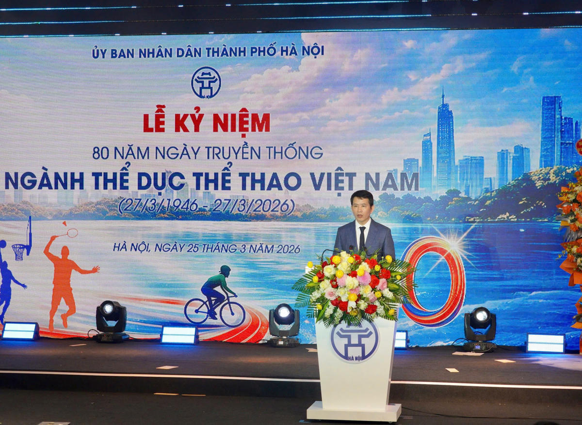 Phát biểu khai mạc buổi lễ, Giám đốc Sở Văn hóa và Thể thao Hà Nội Phạm Tuấn Long bày tỏ lòng tri ân sâu sắc tới các thế hệ lãnh đạo, cán bộ, huấn luyện viên, vận động viên đã đóng góp cho sự phát triển của thể dục thể thao Hà Nội.