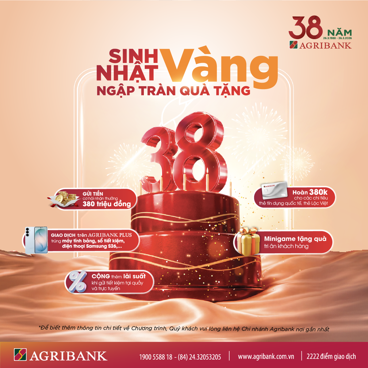 Agribank tri ân khách hàng với chuỗi ưu đãi “khủng” nhân dịp 38 năm thành lập