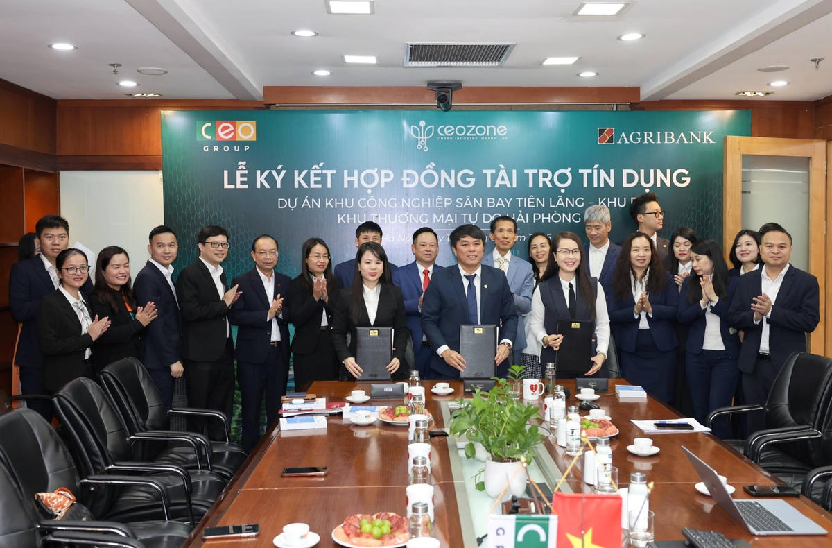 Agribank Chi nhánh Đông Hải Phòng, Agribank Chi nhánh Mê Linh và Công ty Cổ phần phát triển Khu vực công nghiệp C.E.O ký kết hợp đồng cấp tín dụng đối với Dự án Khu công nghiệp Sân bay Tiên Lãng - khu B tại TP Hải Phòng

