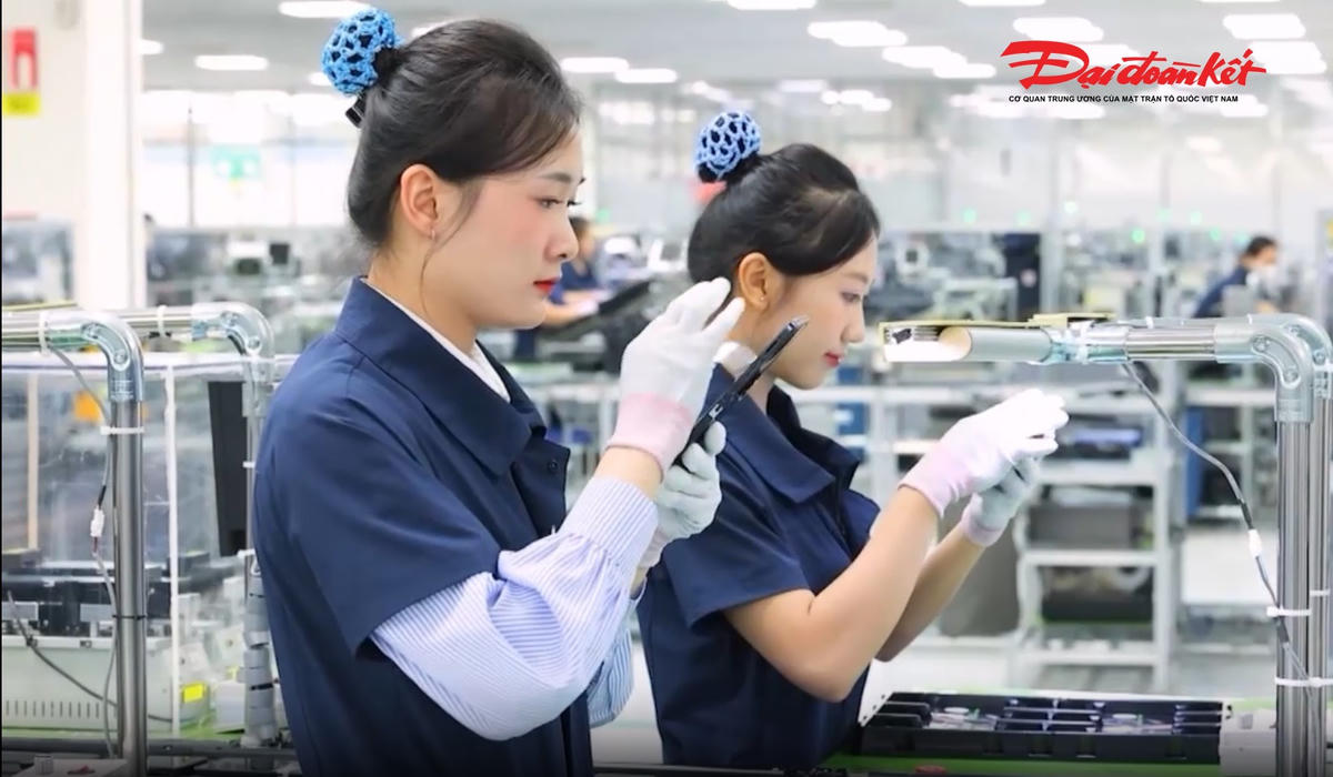 Tập đoàn Samsung lựa chọn tỉnh Thái Nguyên làm nơi đặt tổ hợp sản xuất lớn nhất tại Việt Nam. Ảnh: Nguyễn Toán.. 