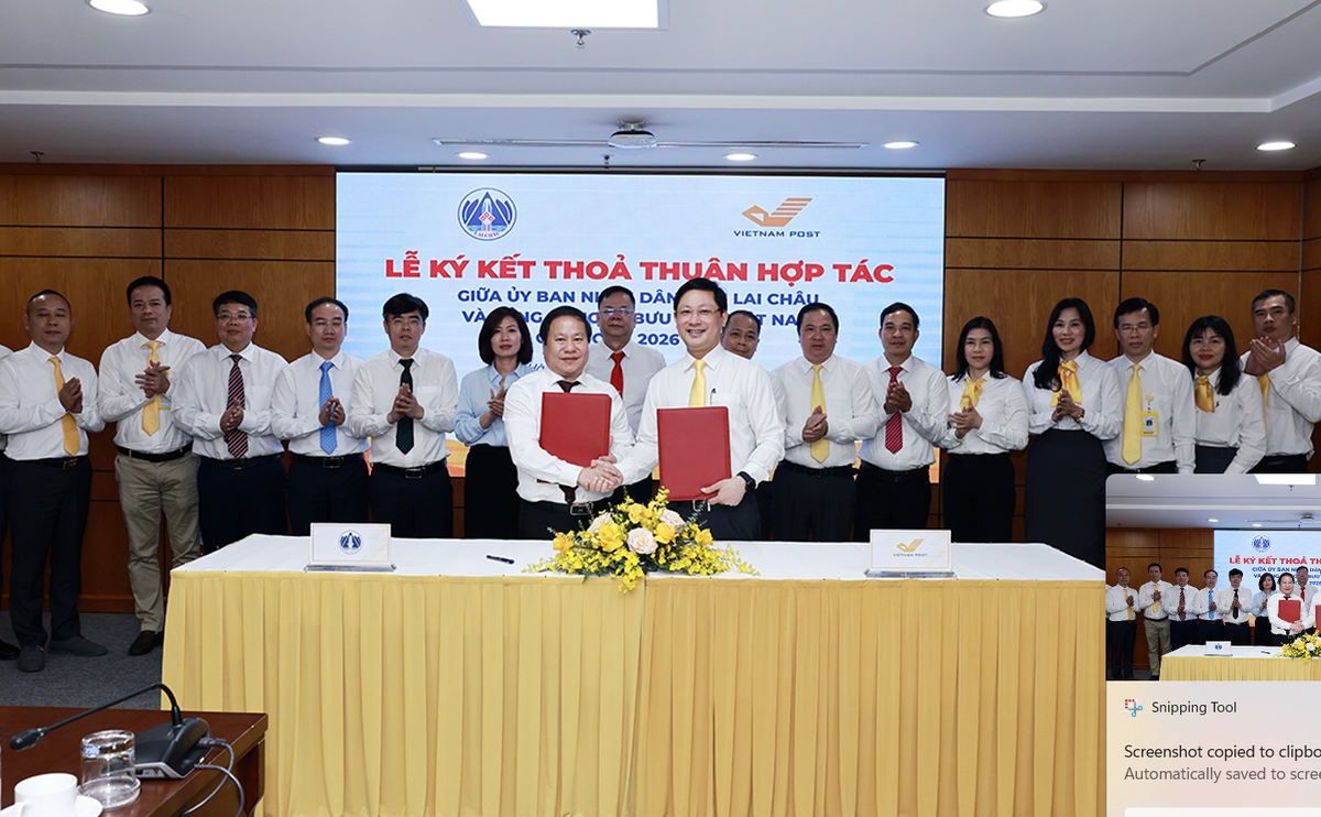 Lễ ký kết thỏa thuận hợp tác giai đoạn 2026–2030 giữa Tổng công ty Bưu điện Việt Nam và UBND tỉnh Lai Châu.