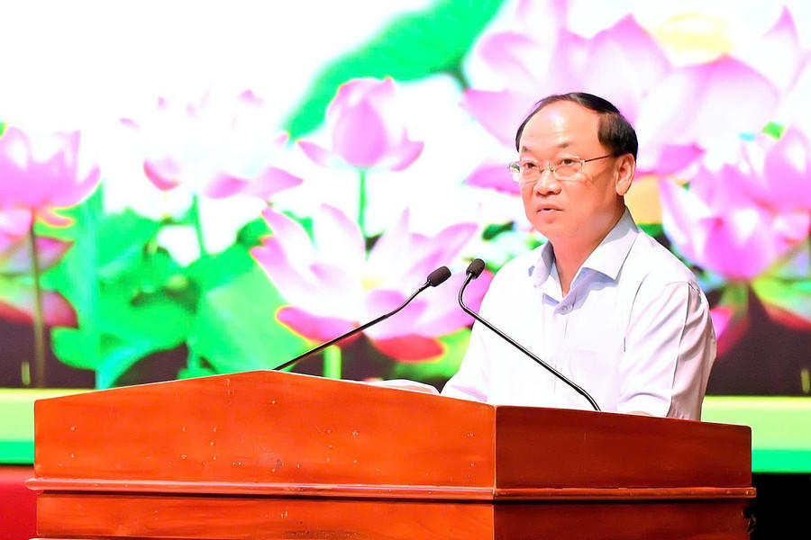 Ông Thái Đại Ngọc, Bí thư Tỉnh ủy Gia Lai phát biểu tại hội nghị. Ảnh: QT.