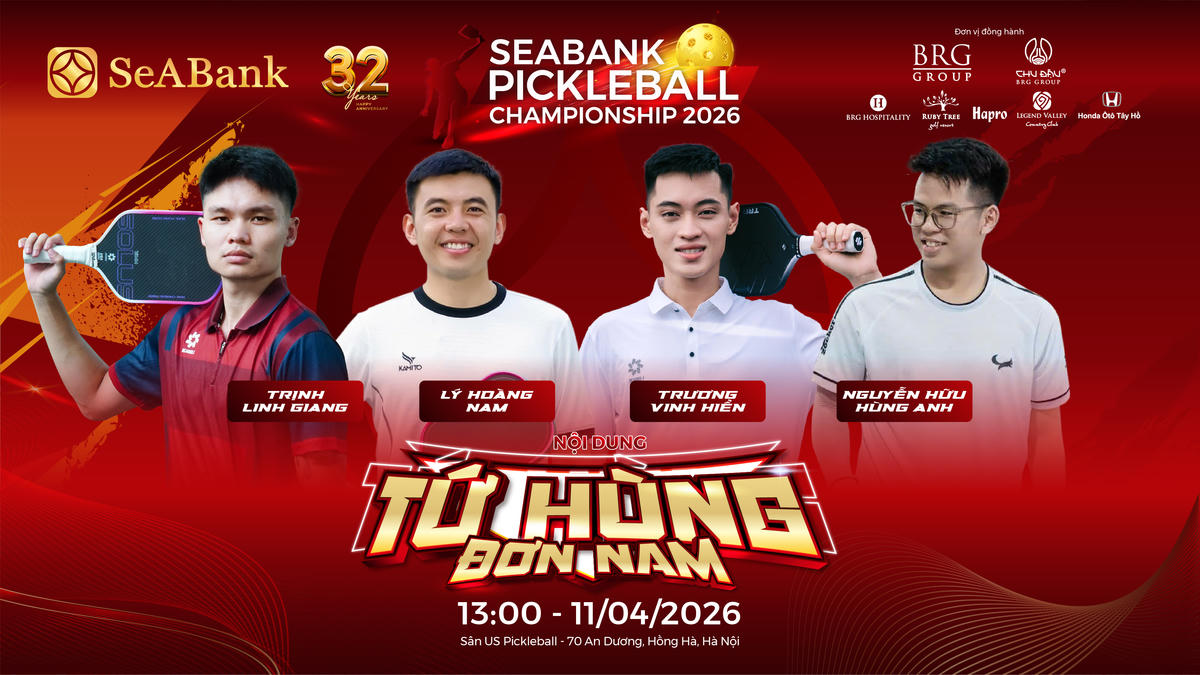 SeABank tổ chức giải Pickleball Championship 2026, gây quỹ học bổng cho trẻ em nghèo nhân dịp 32 năm thành lập