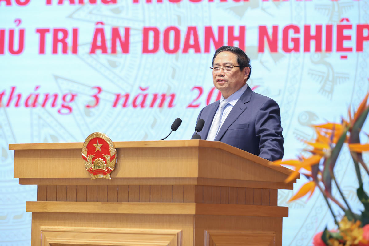 Thủ tướng Phạm Minh Chính phát biểu tại Hội nghị. Ảnh: Nhật Bắc