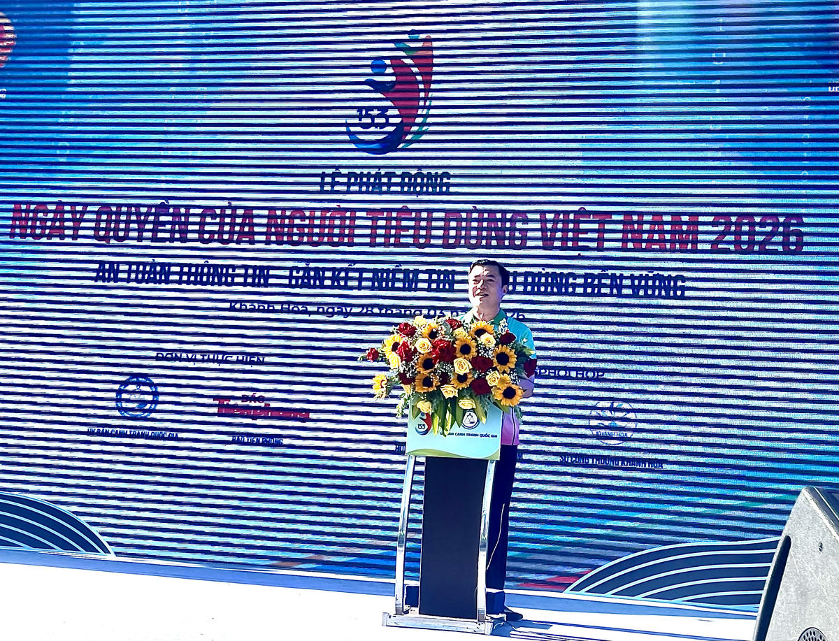 Ông Nguyễn Sinh Nhật Tân, Thứ trưởng Bộ Công Thương phát biểu tại lễ phát động. Ảnh: Thùy Trang.