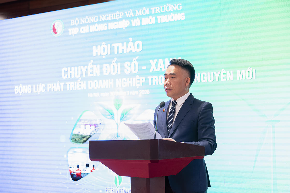 TS. Đào Xuân Hưng, Tổng Biên tập Tạp chí Nông nghiệp và Môi trường phát biểu tại hội thảo. Ảnh: NN