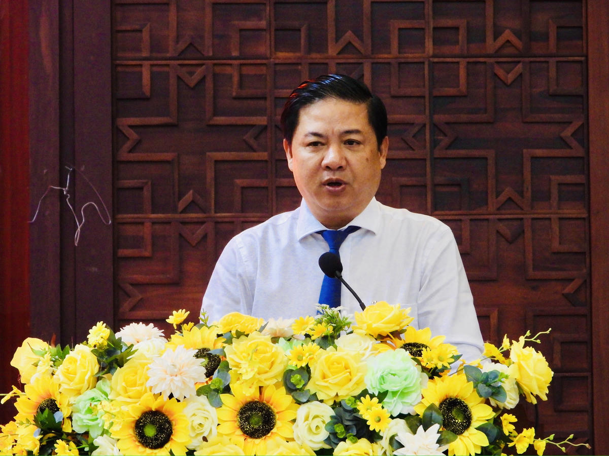 Ủy viên Ban Chấp hành Trung ương Đảng, Bí thư Tỉnh ủy Lương Nguyễn Minh Triết phát biểu. Ảnh: Thanh Nga.